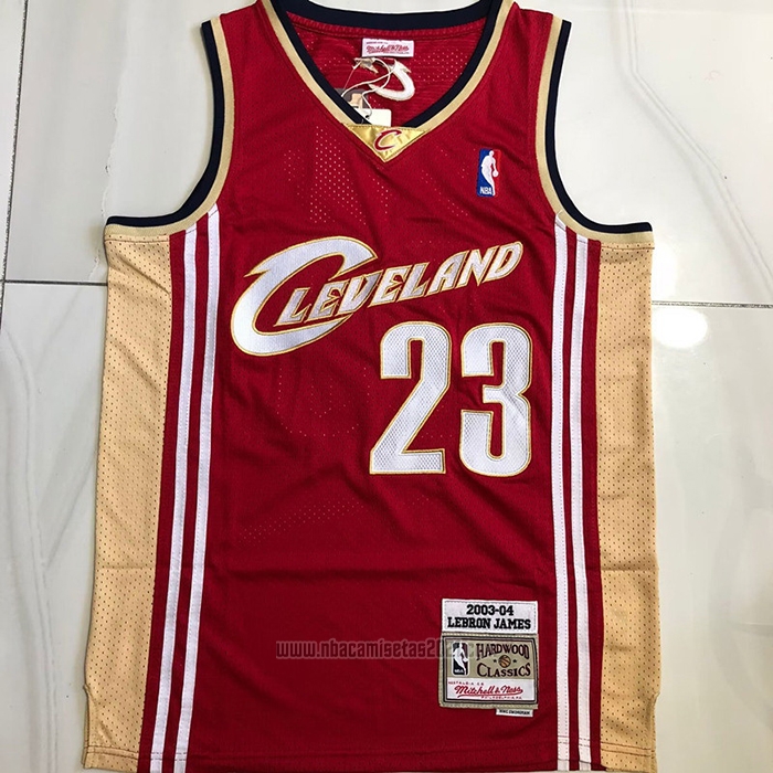 Camiseta Cleveland Cavaliers LeBron James #23 Mitchell & Ness 2003-04 Rojo